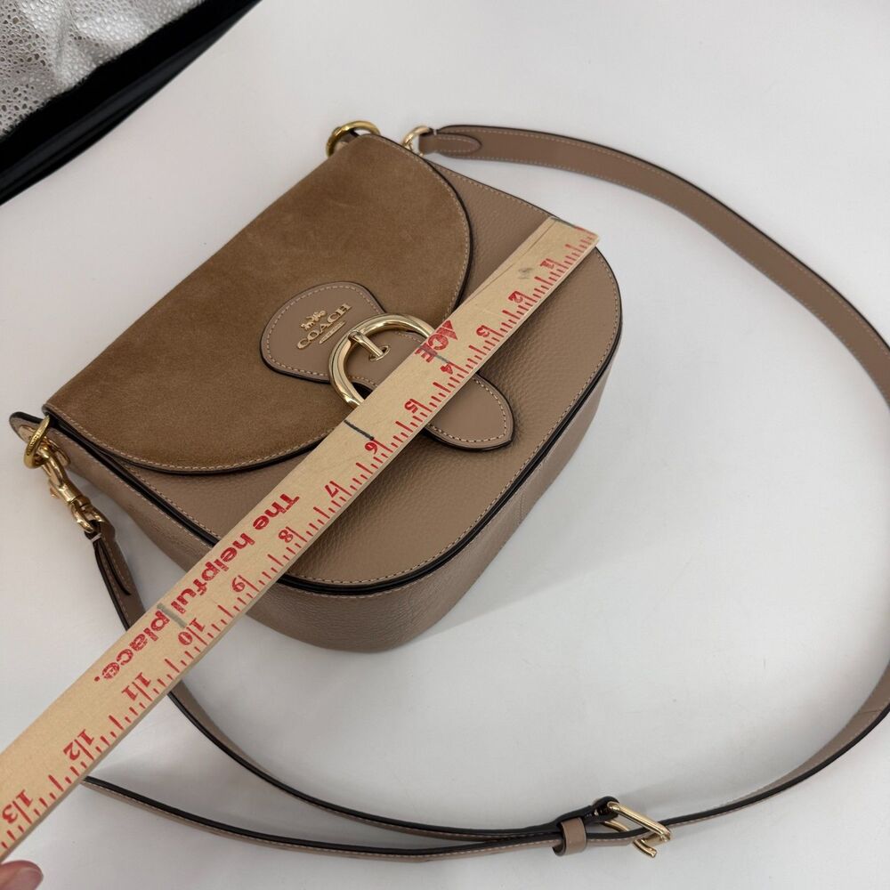 Coach Kleo Bag 23 Beige Suede Leather Buckle Crossbody Classic Luxury CA424 - Picture 16 of 16